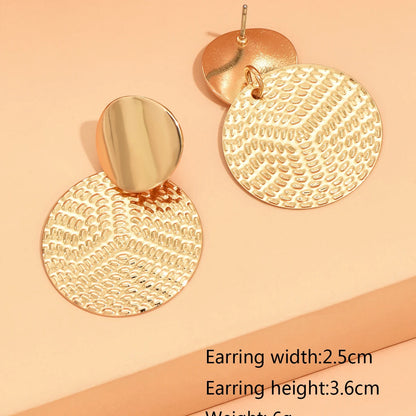 Aretes De Mujer Orecchini rotondi in metallo geometrico alla moda della Boemia per gioielli da sposa di moda da donna