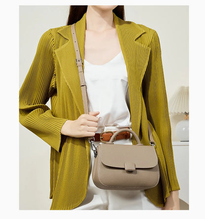 Zency Borsa a tracolla piccola semplice in vera pelle con manico superiore Borsa a tracolla firmata da donna Borsa a tracolla Bolsa 2025 Sac