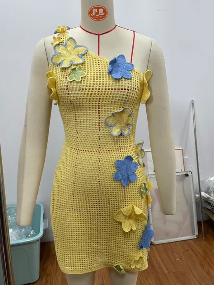 Set di gonne superiori con corsetto da spiaggia lavorato a maglia Set di gonne divise con reggiseno senza maniche con scollo all'americana 3D senza schienale Abiti da donna 2 pezzi Abiti primaverili