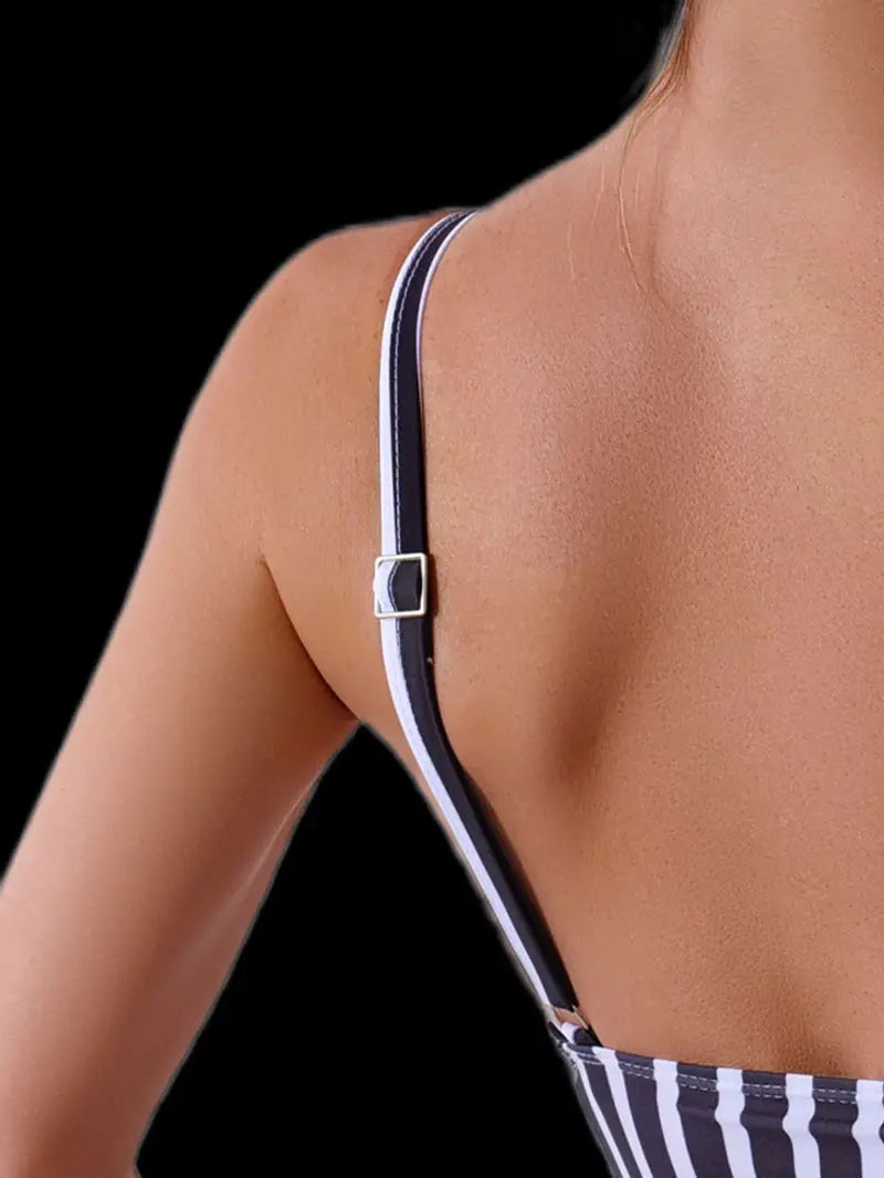 Trendy Swimsuit One Piece Strips Swimwear Female Push  Bathers Bathing Suits Beachwear Swim Clothing Bathingsuit