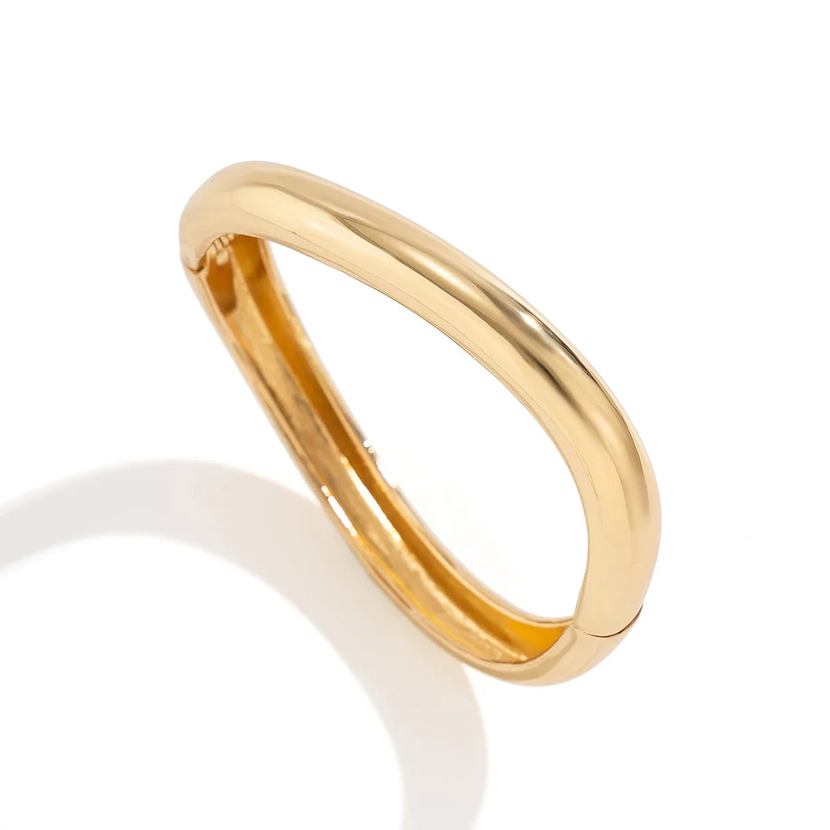 Ampio anello rigido in metallo per donna Colore oro e argento Chunky Waterdrop Polsino da polso aperto Spessore braccialetto intrecciato irregolare Gioielli