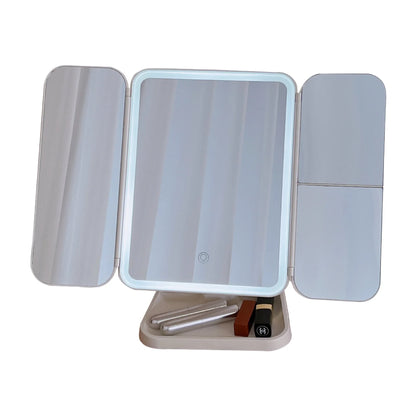 Specchio per trucco a tre ante Luci a LED Specchio per dormitorio La bellezza illumina la tua luce di riempimento con lo specchio per trucco complementare intelligente Tri