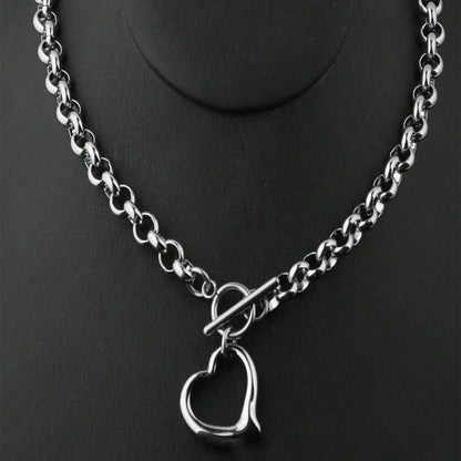 Aomogo Set INS Exquisite Love Fashion Bracciale in acciaio inossidabile Orecchini Collana Set di ciondoli Articoli quotidiani per le donne Bomboniere