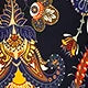 Women’s black/brown, vintage, ethnic-style, nut-flower pattern, basic-style one-piece swimsuit.