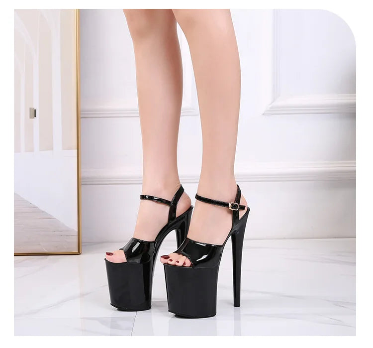 Women Sexy Show Sandals 20 CM High Heels Sexy Platform Color Sandals Girls 8Inch Super High Heels Shoe for Party Club Stripper