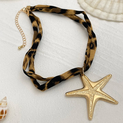 Ingemark 7 Stili Etnici Multistrato Collana a catena in velluto Donna 2025 Nuova moda Conchiglia in metallo Stella marina Cuore Ciondolo Collo Gioielli