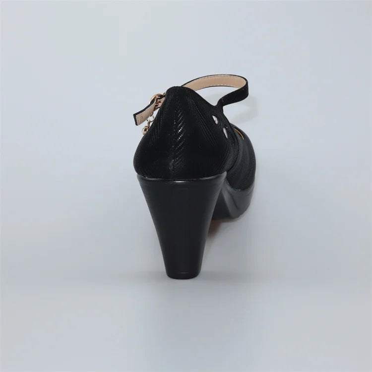 Plus Size 32-43 Block Heel Platform Shoes Women Pumps 2025 Spring High Heels Shoes Ladies Office Shoe Elegant Wedding Shoes