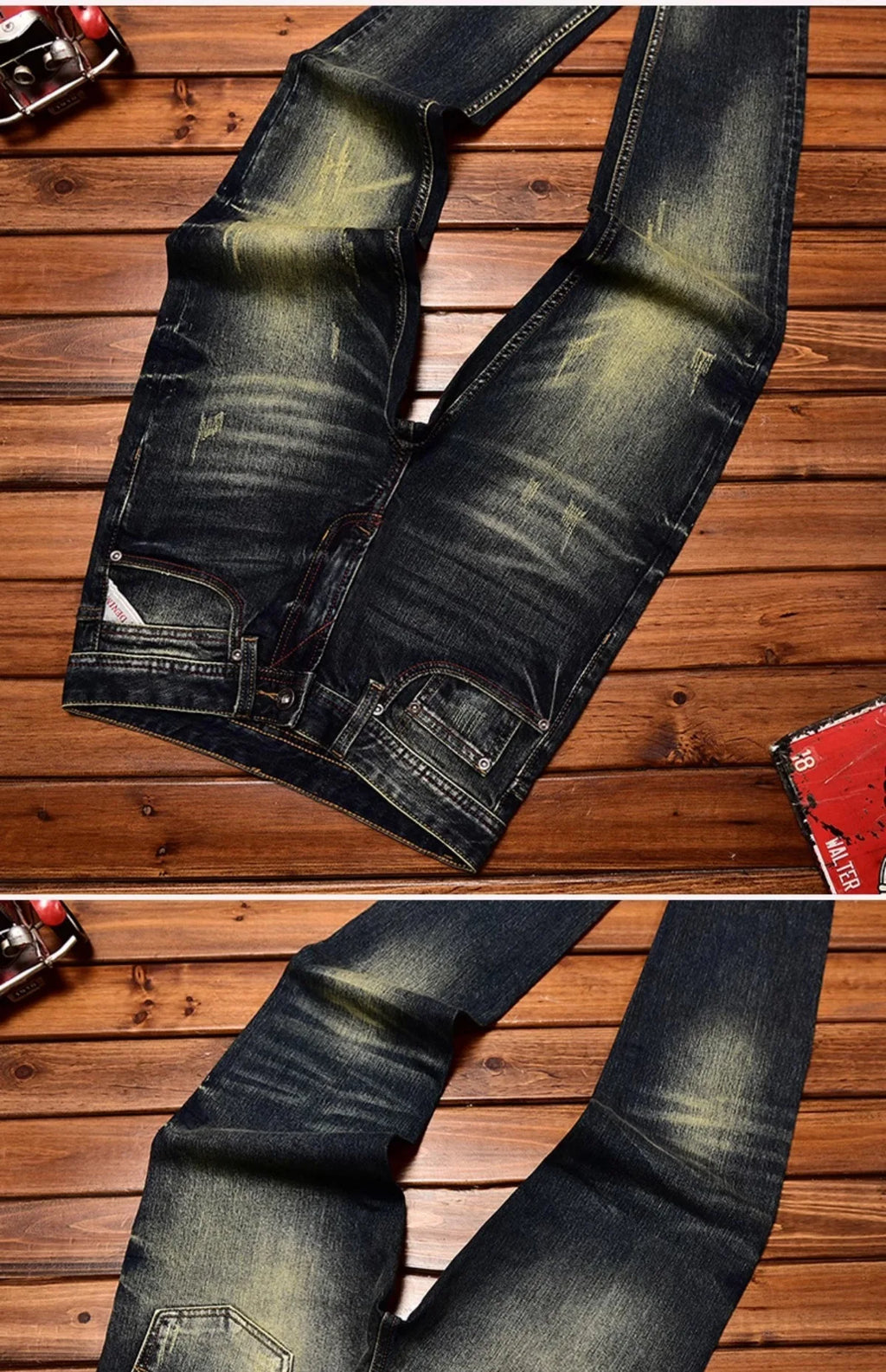 Jeans nostalgici retrò Moda classica da uomo 2025 Nuova caduta Slim Fit Dritto Alla moda Casual Pantaloni lunghi in denim abbinati