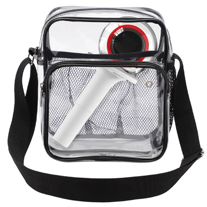 TINYAT Borse da donna in PVC trasparente impermeabile con cinturino in rete leggera Metti per cuffie perse Jack Ombrello per cellulare iPad da 9,7 pollici