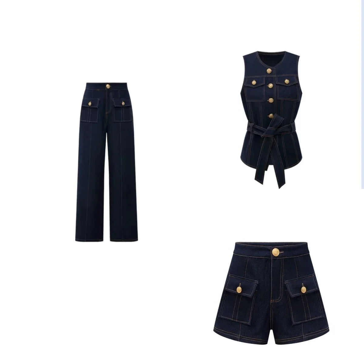 Shorts in denim a vita alta Y2K blu scuro americano da donna, moda primavera estate 2026, stile hip-hop goth casual slim