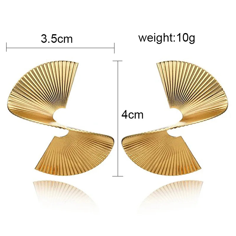 Orecchini di dichiarazione a spirale intrecciati retrò per le donne Orecchini di temperamento di nozze per feste Geometria Orecchini in metallo color argento dorato
