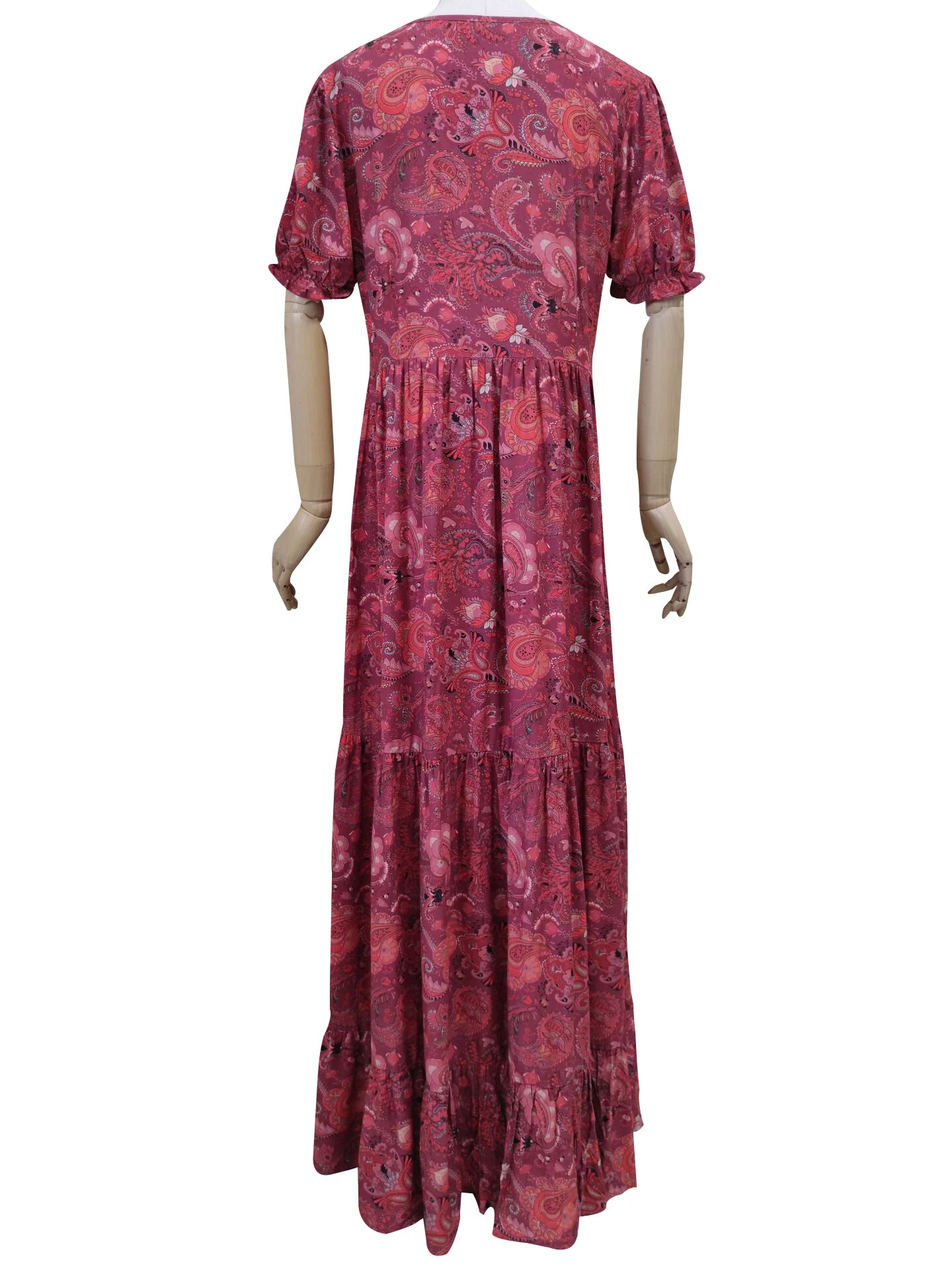 TEELYNN boho abito lungo Vintage 2023 stampa floreale Chiffon manica a tre quarti scollo a v estate Gypsy Hippie abiti da donna vestidos