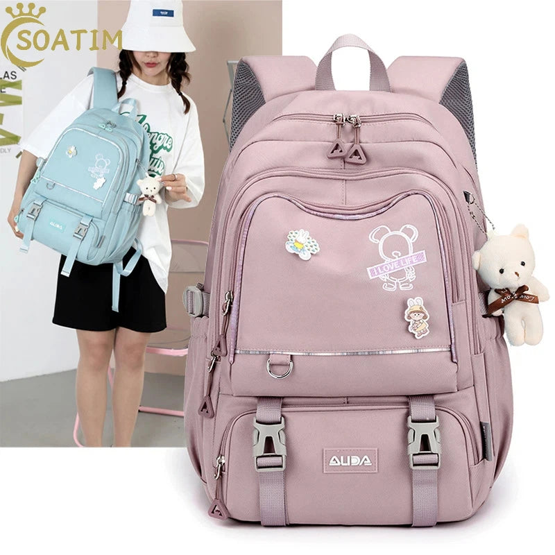 Borse da scuola per bambini per ragazze adolescenti Zaino grande Kawaii Zaino da scuola per studenti di medie dimensioni Borsa per libri Zaino da viaggio per laptop