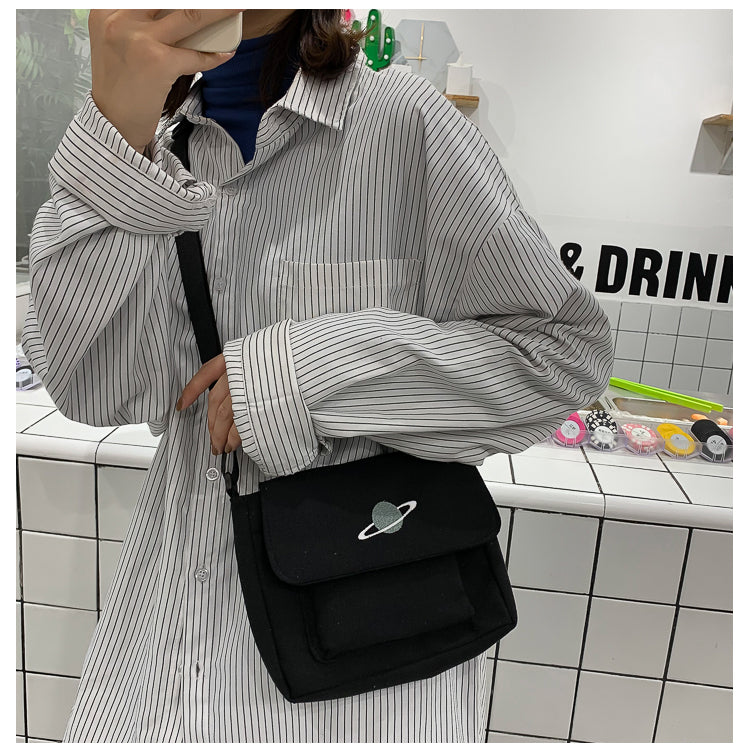 Borsa a tracolla per studenti con collage casual Borsa piccola da donna Borsa a tracolla in tela per donna Borse a tracolla con stampa Bolsas Sac