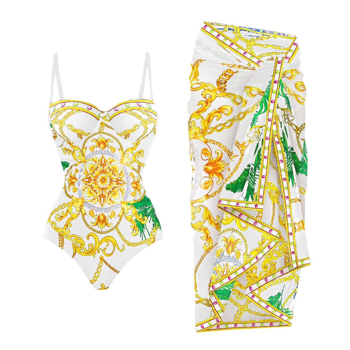 Push Up One Piece Swimsuit With Cover Up Sexy Swimwear Women 2025 Printed Swim Suits Female Bikinis Sliming Bodysuit Beachwear