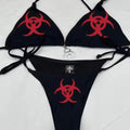 Y2k style Print Bikini Set Sexy Thong Swimsuit Two Pieces Bathing Suit Punk Bathing Suit Fashion Swimwear Women Millennium style