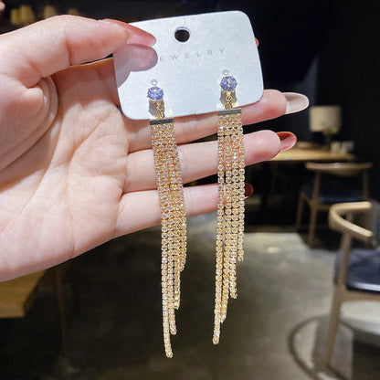 Nuova tendenza della moda Design unico Orecchini rettangolari eleganti e squisiti con zirconi per gioielli da donna Regali premium per feste di nozze