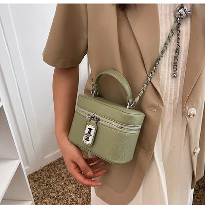 Borse Quadrate da Donna Estate 2026, Borse a Tracolla con Catene alla Moda, Borsa a Spalla in PU Texturizzato, Elegante Mini Borsa Chic per Cellulare