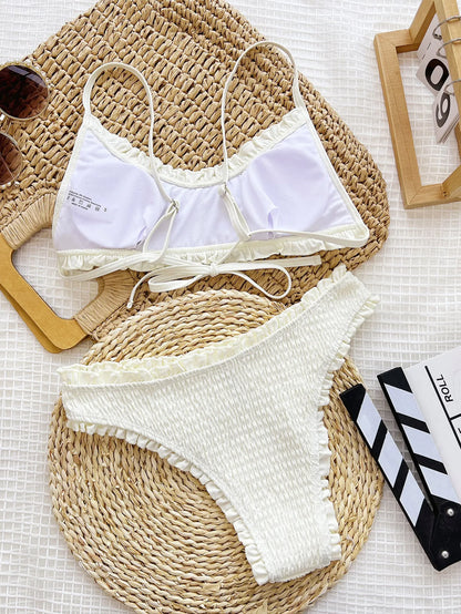 Damen Bademode Sexy Bikini Sommer Strandmode Solide Bademode Femininer Bikini-Set Damen Badeanzug Trikini Dropshipping