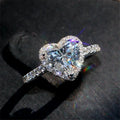Anello con zircone d'amore semplice e alla moda per anello di fidanzamento per matrimonio da donna, regalo squisito per festival