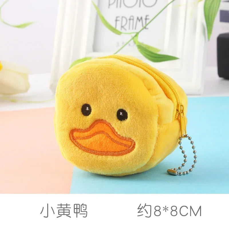 Cartone animato animale ragazzi portamonete in peluche bambini portamonete con cerniera custodia portaoggetti simpatici animali portafogli donna mini borsa regalo per bambini