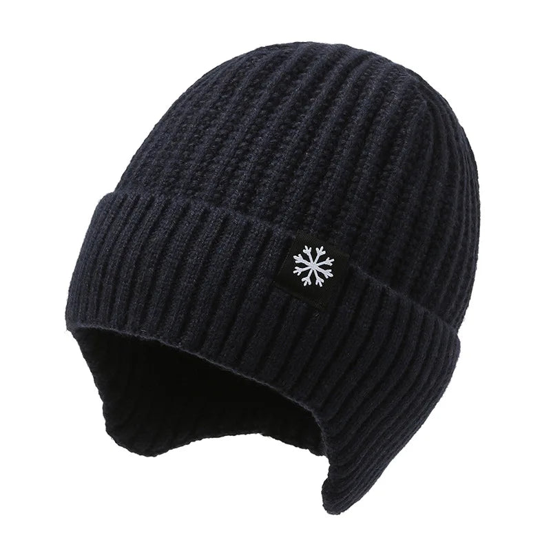 Cappello Invernale da Uomo per Esterni, Lavorato a Maglia, Caldo e Felpato, con Visiera e Paraorecchie, Stile Casual, Foderato in Finta Pelliccia, Protezione per le Orecchie per Ciclismo