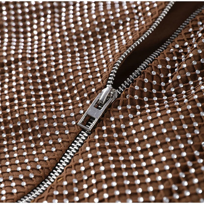 Abito corto senza maniche scintillante da donna con tutti i strass Abiti sexy senza spalline alla moda per donna Estate Nuovo outfit streetwear