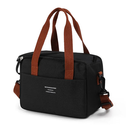 Borsa da pranzo portatile per donna OL Borsa da pranzo termica isolata Tote Cooler Borsa Bento impermeabile Borse a tracolla per alimenti da ufficio