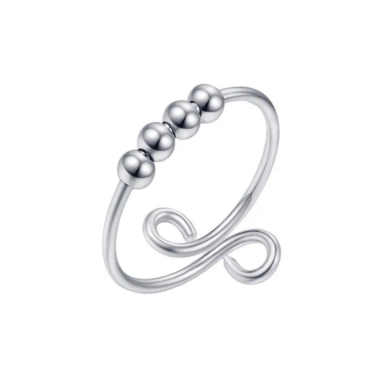 Anelli di ansia punk per donna uomo spirale Fidget perline anello gioielli di tendenza piacevole ruota liberamente anello in acciaio inossidabile antistress regalo
