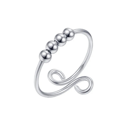 Anelli di ansia punk per donna uomo spirale Fidget perline anello gioielli di tendenza piacevole ruota liberamente anello in acciaio inossidabile antistress regalo