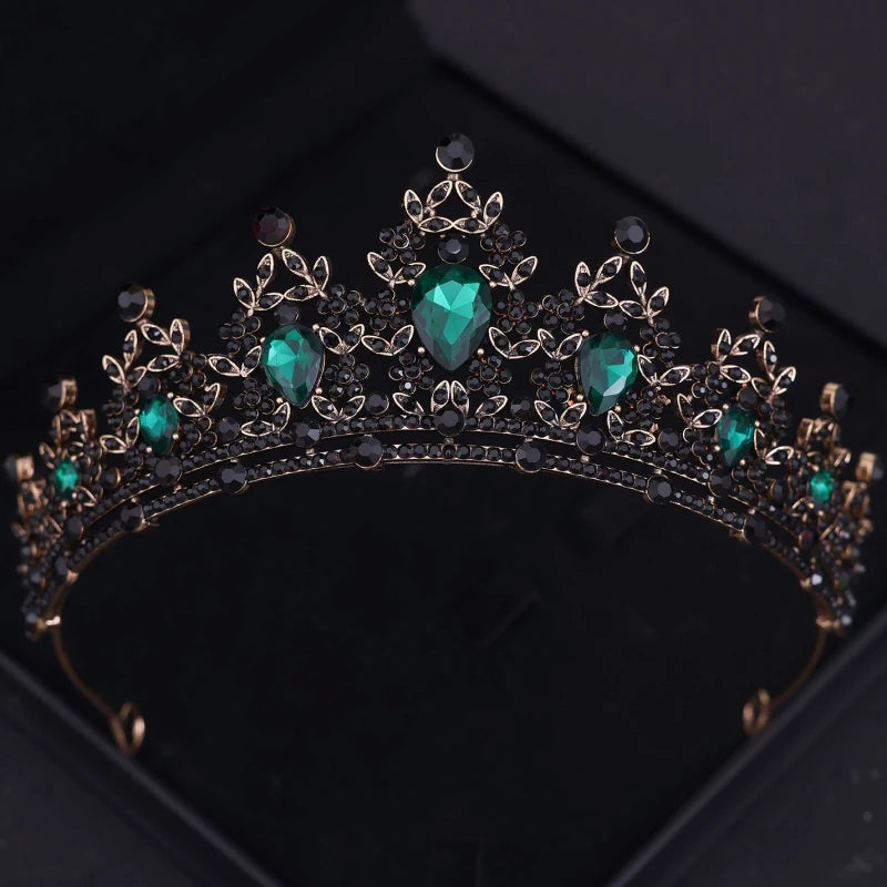 Diademi e corone di cristallo barocchi Festa con strass Prom Diadema Fascia da sposa Accessori per capelli da sposa Gioielli Corona Tiara Regalo