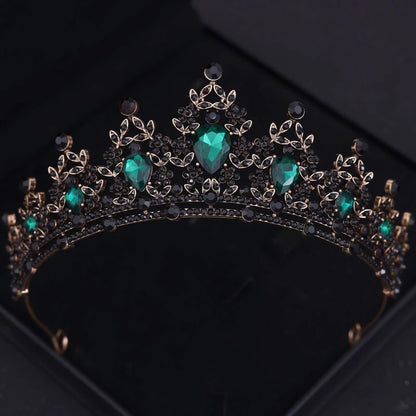 Diademi e corone di cristallo barocchi Festa con strass Prom Diadema Fascia da sposa Accessori per capelli da sposa Gioielli Corona Tiara Regalo