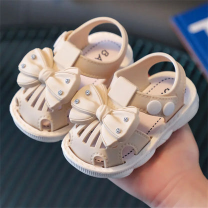 Sandales d'été pour enfants, fond souple, chaussures antidérapantes pour bébés et petits enfants, sandales Baotou pour bébés filles