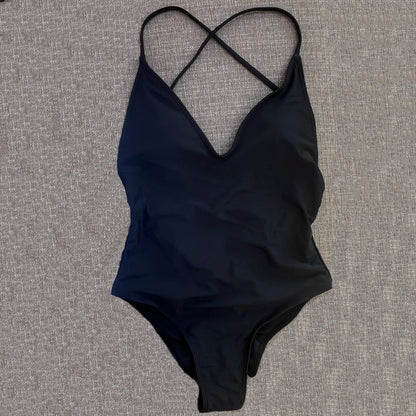 Sexy Padded One Piece Swimsuit Women Swimwear Solid Bathing Suit Monokini Swimming Suit Summer Beachwear maillot de bain femme