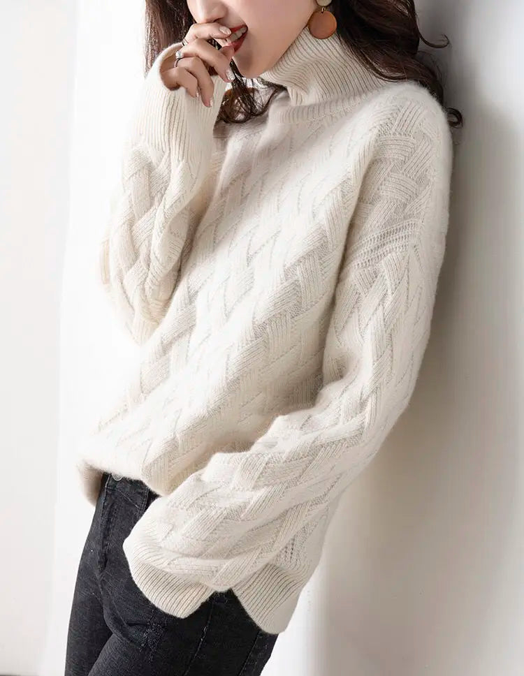 2024 nuove donne maglione allentato inverno casual chic cashmere oversize maglione spesso pullover pullover manica lunga femminile S-3XL