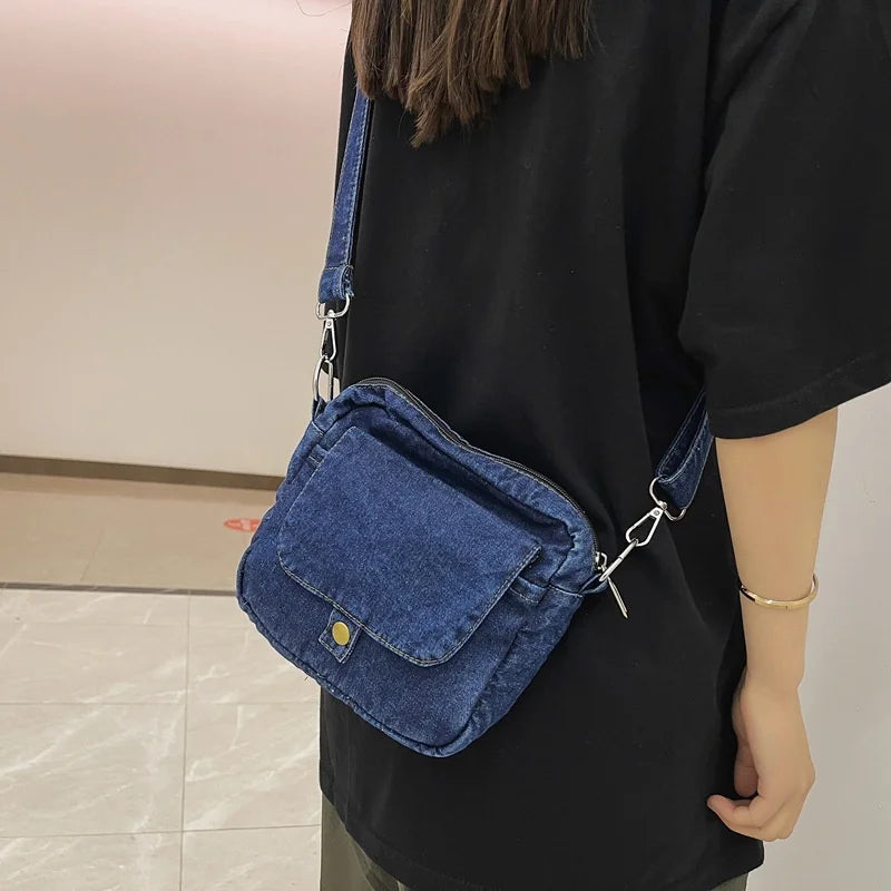 Borsa da donna Casual in Denim 2023 borse a tracolla a tracolla estive di tendenza per borse e borsette per telefono da studente borsa a tracolla per Jeans