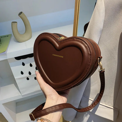 Borse a tracolla a forma di cuore di vendita calda per le borse a tracolla in pelle PU solida da donna