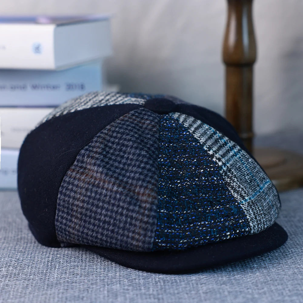 Primavera Autunno Inverno Uomo Classico Splicing Cappelli Ottagonali Retro British Newsboy Cap Gatsby Donna Uomo Berretti Berretto 005