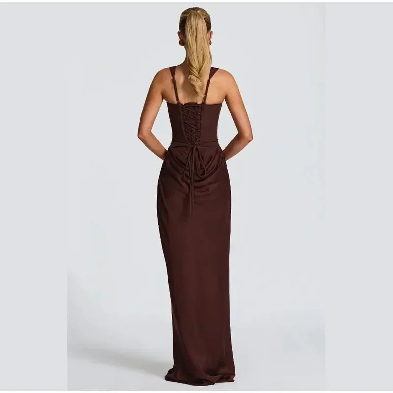 Mini abito da donna con scollo a V e scollo all'americana senza schienale Moda senza maniche a vita alta Abiti aderenti 2025 Nuova estate Lady Party Holiday Robes