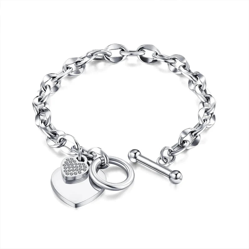 Bracciale con sfera di fuoco con stella di Halloween con ciondolo a forma di cuore grande per le donne, perla d'imitazione, chiusura con ciondolo carino, gioielli con braccialetto da donna