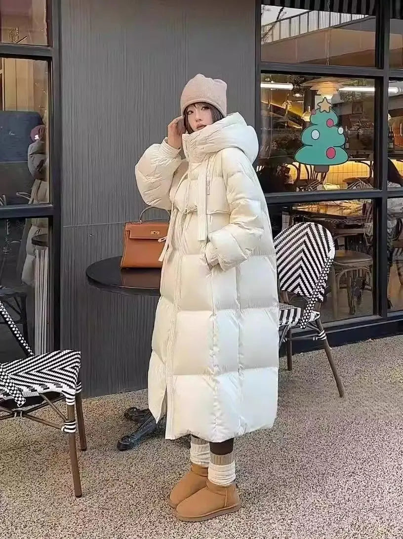 2026 Nuova Giacca Invernale in Cotone da Donna, Cappotto Lungo Stile Coreano, Giacca con Cappuccio Spessa e alla Moda, Cappotto Caldo da Donna