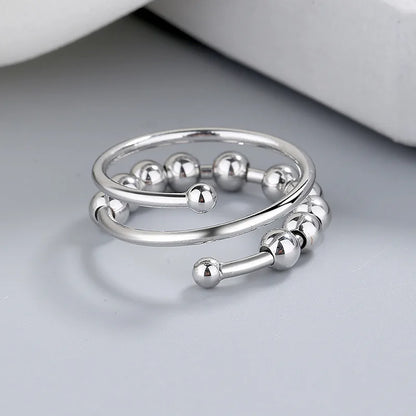 Anelli di ansia punk per donna uomo spirale Fidget perline anello gioielli di tendenza piacevole ruota liberamente anello in acciaio inossidabile antistress regalo