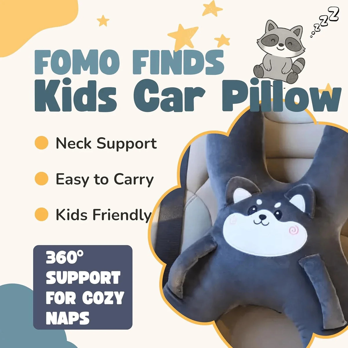 Cuscino per il collo dell'auto per bambini con cintura di sicurezza Aiuto per il sonno di sicurezza Previene la testa appoggiata Sedile posteriore Comfort per dormire durante un viaggio a lunga distanza