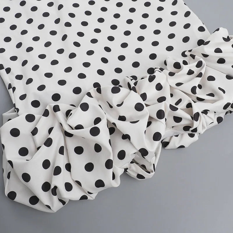 Abito con bretelle a pois Abito estivo da donna nuovo stile senza vita senza maniche Avvolgente sul petto Abito avvolgente a pieghe slim fit Ropa Mujer