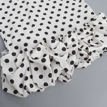 Abito con bretelle a pois Abito estivo da donna nuovo stile senza vita senza maniche Avvolgente sul petto Abito avvolgente a pieghe slim fit Ropa Mujer