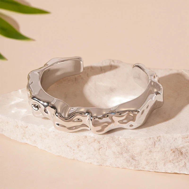 Bracelets irréguliers exagérés de mode pour femmes, simples, Hip Hop, Rock, personnalité, manchette en plastique, bijoux tendance