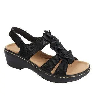 Sandales d'été Femme 2022 Nouvelles Fleurs Compensées Plateforme Orthopédiques Chaussures Rétro Rome Décontractées Confortables Sandales Peep Toe De Mujer