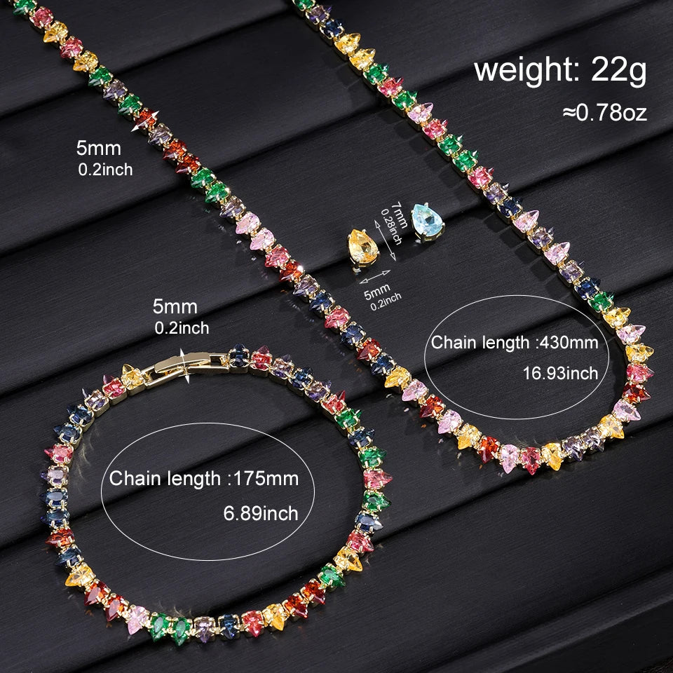 ZAKOL Gorgeous Buling AAA Clear Round Cubic Zirconia Collana da sposa Orecchini Set di gioielli da festa per le donne