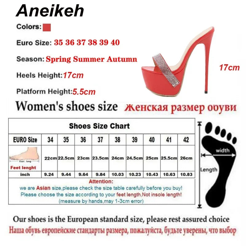 Aneikeh Pantofole con ciabatte ultra alte con piattaforma sexy Bling Scivoli in PU Scarpe da donna di nuova moda per adulti Estate Roma Classici a pois