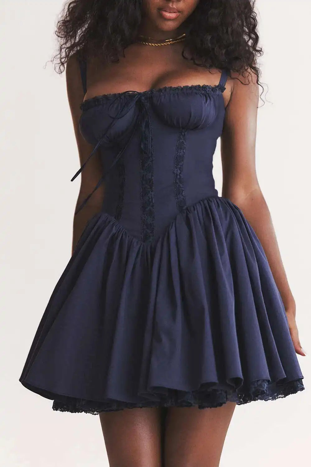Townlike Lace Patchwork a-line Dress Women Spaghetti Strap Mini 2024 Sping Summer Dress Backless Nightclub abiti da festa Sexy